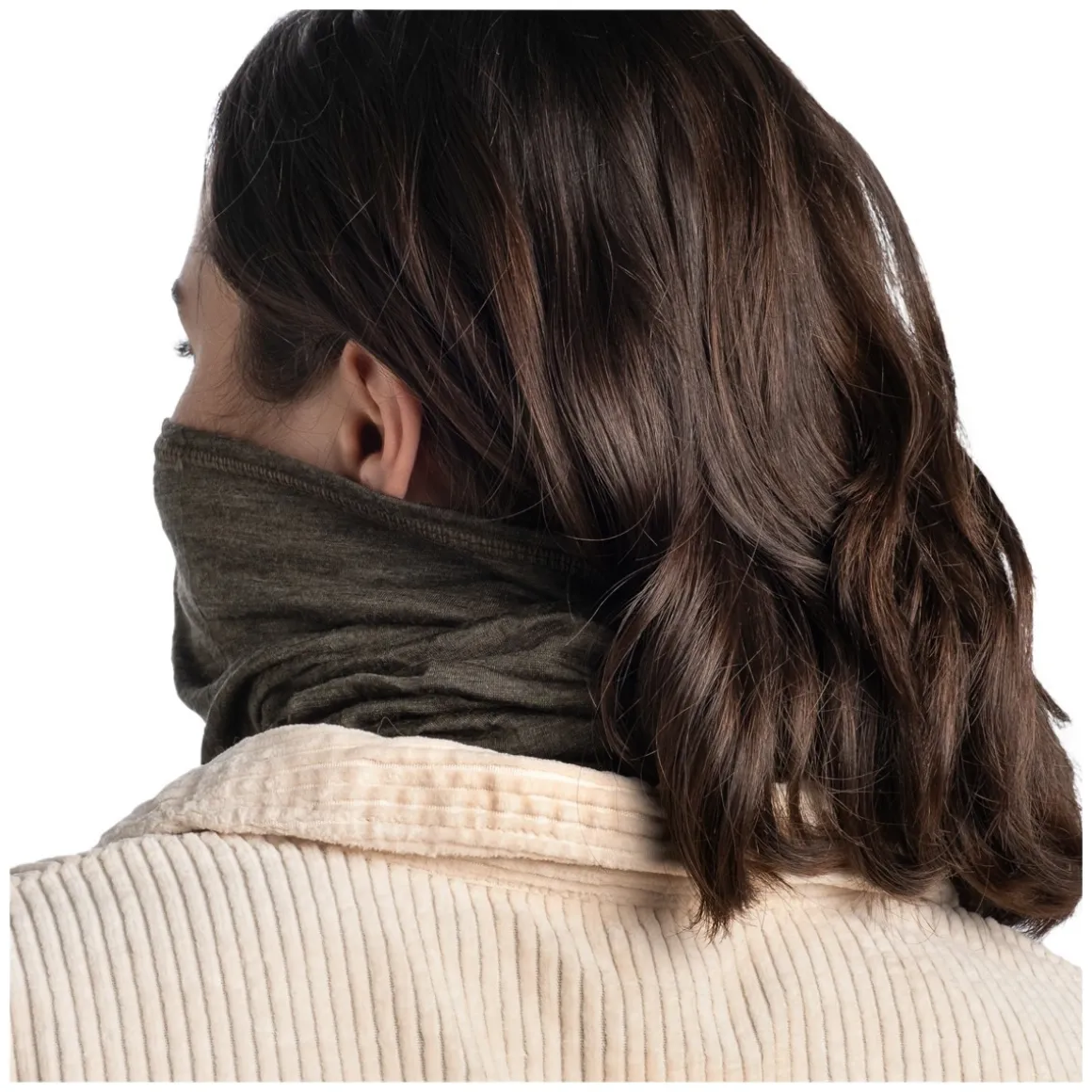Merino Lightweight Solid Bark - Adult Neck Warmer