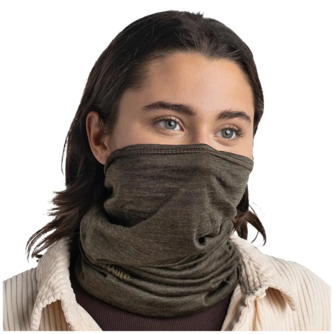 Merino Lightweight Solid Bark - Adult Neck Warmer